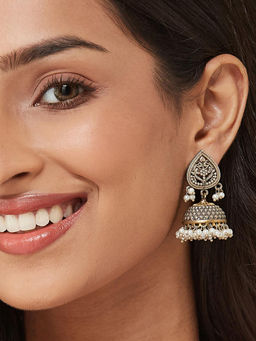 Fabindia - White Metal Jhumka Earrings
