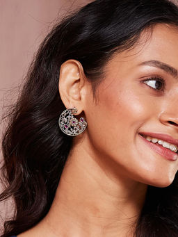 Fabindia - Pink Silver Drop Earrings