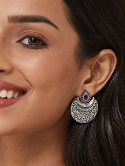 Fabindia - Pink Silver Drop Earrings
