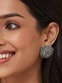 Fabindia - Pink Silver Drop Earrings