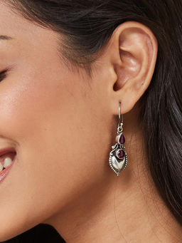 Fabindia - Pink Silver Dangler Earrings