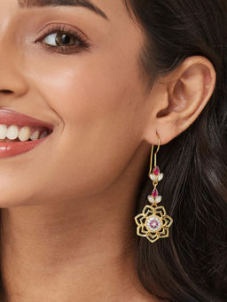 Fabindia - Red Silver Dangler Earrings