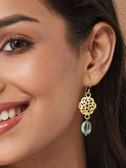 Fabindia - Green Silver Dangler Earrings