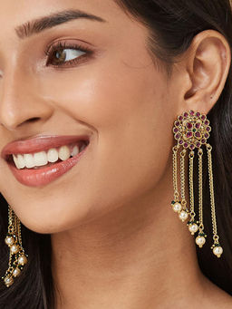 Fabindia - Pink Metal Dangler Earrings
