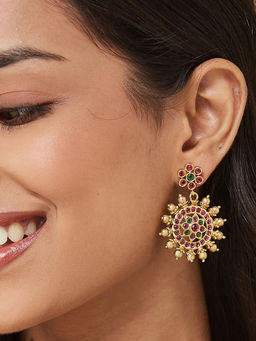 Fabindia - Pink Metal Dangler Earrings