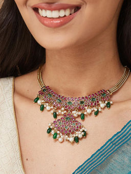 Fabindia - Pink Metal Short Necklace