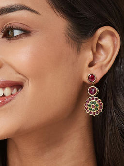 Fabindia - Pink Metal Dangler Earrings