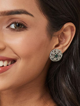 Fabindia - Green Metal Stud Earrings