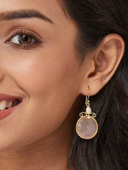 Fabindia - Pink Silver Dangler Earrings