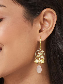 Fabindia - Pink Silver Dangler Earrings