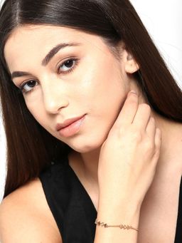 Carlton London - Gold Plated with Triangular Charm Bracelet for Women