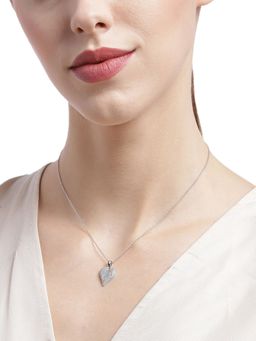 Carlton London - Silver-Toned Brass Rhodium-Plated Necklace