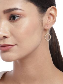 Carlton London - Gold-Toned Square Drop Earrings