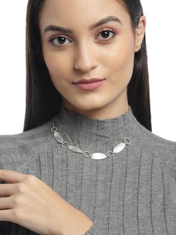 Carlton London - Silver-Tone Rhodium-Plated Textured Necklace
