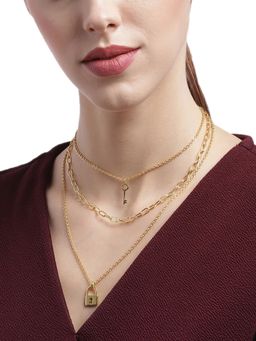 Carlton London - Gold-Toned Brass Gold-Plated Layered Necklace