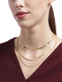 Carlton London - Gold-Toned Brass Gold-Plated Layered Necklace