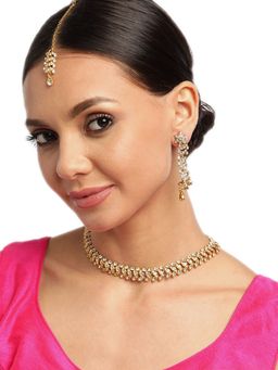 Carlton London - Gold-Plated Cz Studded Handcrafted Jewellery Set