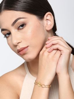 Carlton London - Gold-Plated Link Bracelet for Women