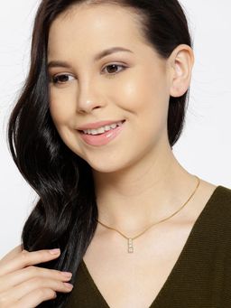 Carlton London - Gold-Plated Cz-Studded Necklace