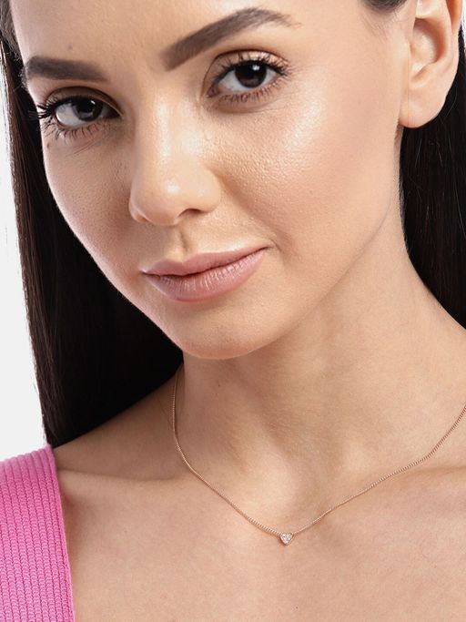Carlton London Brass Rose Gold-Plated Handcrafted Necklace