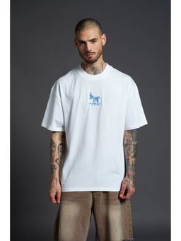 Bonkers Corner - Men White Cotton Printed Regular Fit T-Shirt