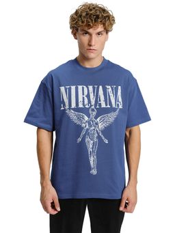 Bonkers Corner - Men Blue Cotton Typography Regular Fit T-Shirt