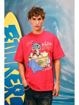 Bonkers Corner - Men Red Cotton Graphic Regular Fit T-Shirt