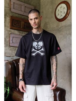 Bonkers Corner - Men Black Cotton Graphic Regular Fit T-Shirt