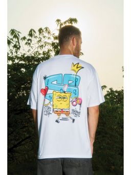 Bonkers Corner - Men White Cotton Graphic Regular Fit T-Shirt