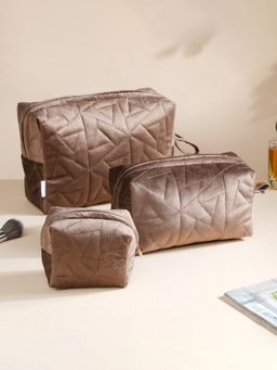 Nestasia - Cocoa Brown Cosmetic Bag Set of 3