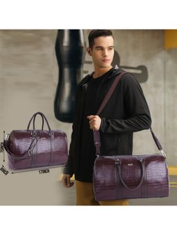 VENEER - Unisex Brown Stylish Travel Gym Duffle Bag (L)