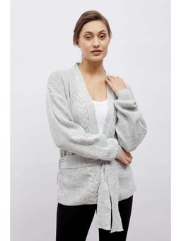 SALT Attire - Full Sleeves Soft Knit Waist Belt Cardigan (Set of 2)