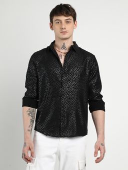 Campus Sutra - Men Onyx Black Pavement Shirt