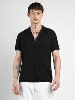 Campus Sutra - Men Onyx Black Creased Shirt
