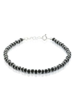 Sheer by Priyaasi - Sterling Silver Black Beaded Bracelet