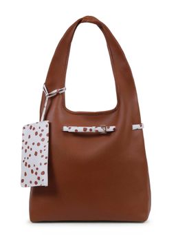 Tann Trim - Tan Hobo Bag with Pouch and Laptop Sleeve