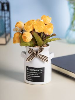 Voncasa - Flower with Pot - White