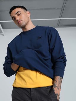 Puma - Classics Jacquard Round Men Blue Sweatshirt