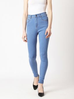 DOLCE CRUDO - Women Blue Skinny-Fit High-Rise Regular Length Denim Jeans