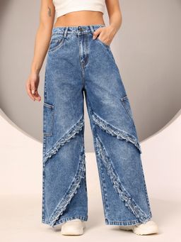 DOLCE CRUDO - Women Blue High Rise Regular Stretchable Denim Jeans