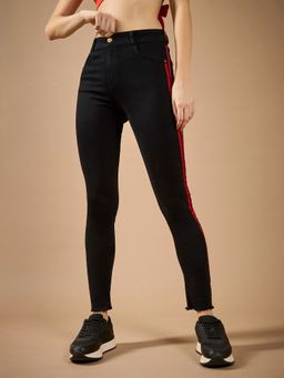 DOLCE CRUDO - Women Black Slim Fit High Rise Stretchable Jeans