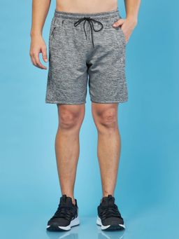 Technosport - Mens Grey TECHNO DRY Melange Slim Fit Sports Shorts