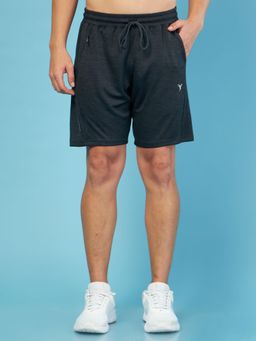 Technosport - Mens Black TECHNO DRY Melange Slim Fit Sports Shorts
