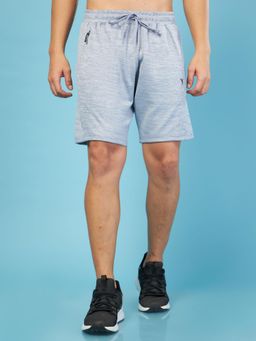 Technosport - Mens Light Grey TECHNO DRY Melange Slim Fit Sports Shorts