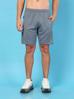 Technosport - Mens Grey TECHNO DRY Solid Slim Fit Sports Shorts