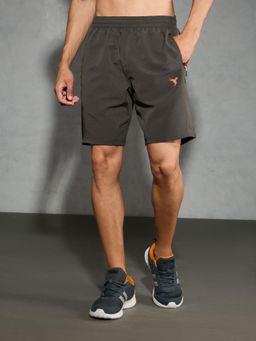 Technosport - Mens Grey TECHNOLITE Solid Slim Fit Sports Shorts