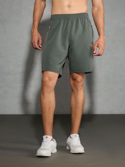 Technosport - Mens Black TECHNOLITE Solid Slim Fit Sports Shorts