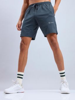 Technosport - Mens Grey ELASTO LITE Solid Relax Fit Sports Shorts