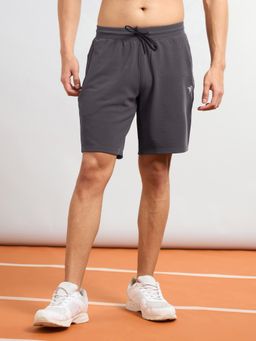 Technosport - Mens Grey TS FLEXI Solid Slim Fit Sports Shorts