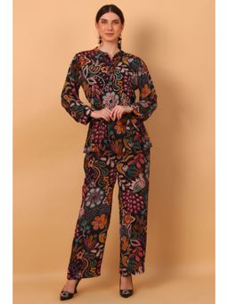 Simaaya - Multicolour Floral Print with Hand Embroidery Co-Ord (Set of 2)